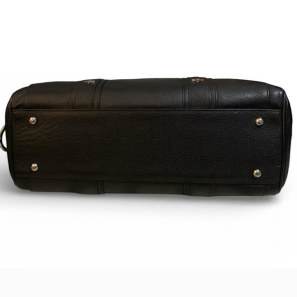 MCM Black Leather Satchel with Silver Accents - Vintage - Picture 6 of 7